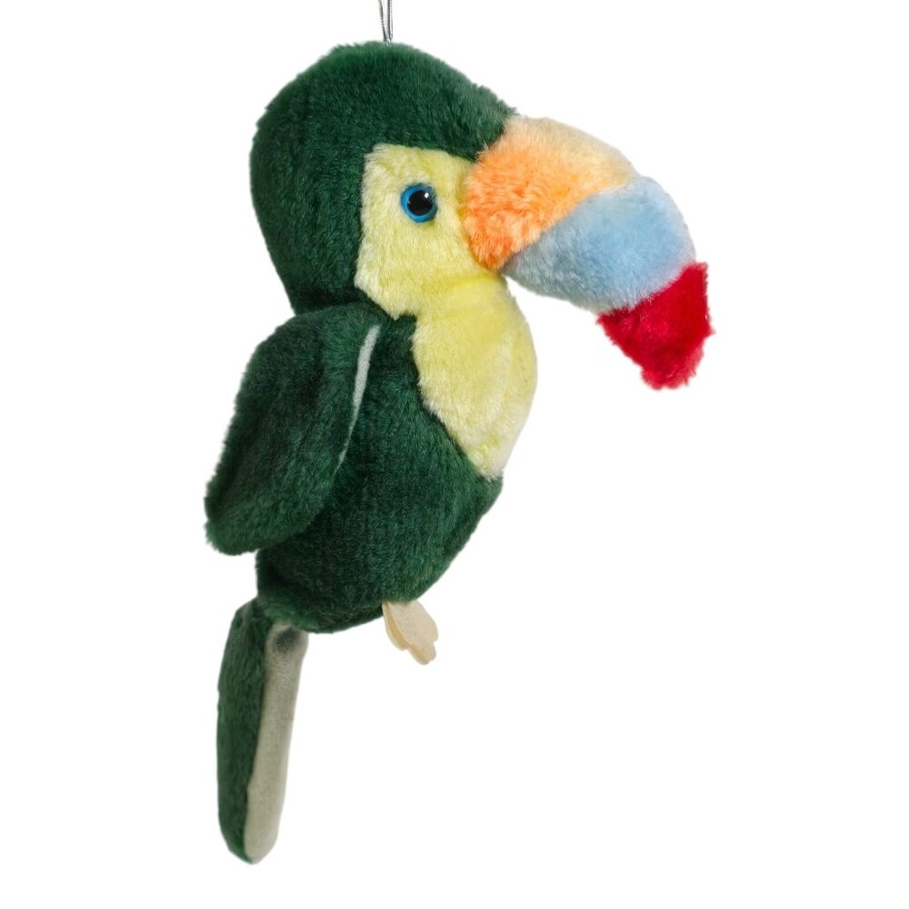 ACME Plush Parrot Stuffed Animal Toy Green Bird Vintage 1983 Hanging Tropical